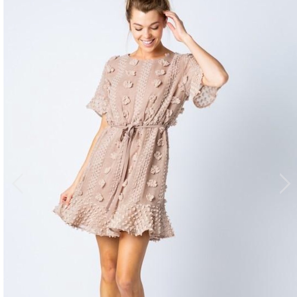 Textured Pom Pom Dress